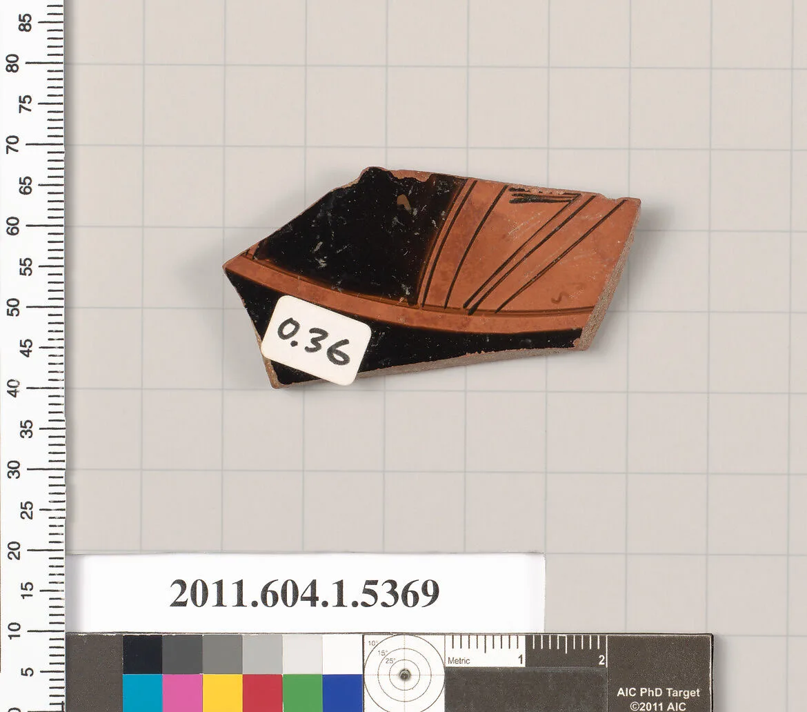 Terracotta fragment of a kylix (drinking cup) — Unknown