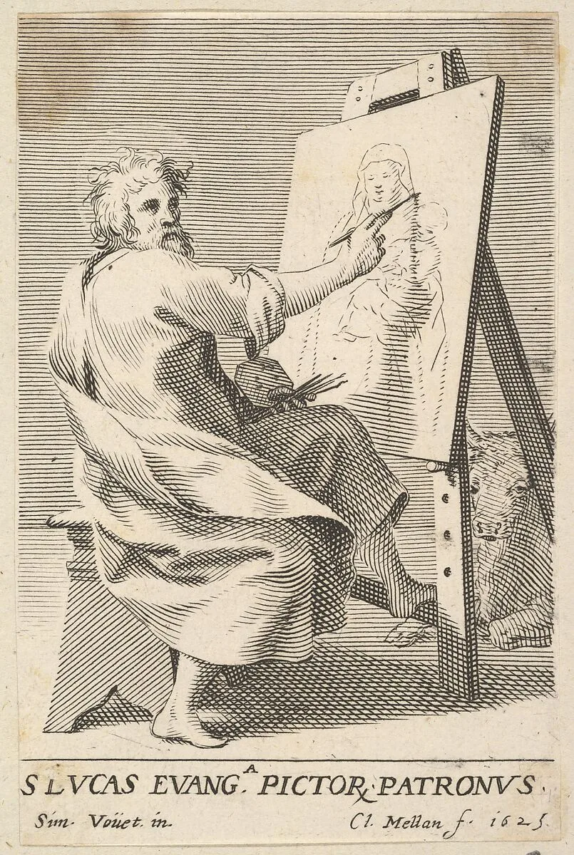 St. Luke Painting the Virgin — Claude Mellan|Simon Vouet