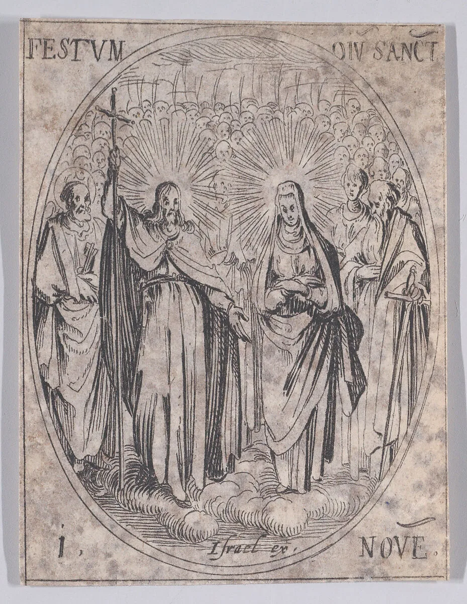 Le Fête de Tous Les Saints (Feast of All Saints), from November 1st, from "Les Images De Tous Les Saincts et Saintes de L'Année" (Images of All of the Saints and Religious Events of the Year) — Jacques Callot|Israël Henriet