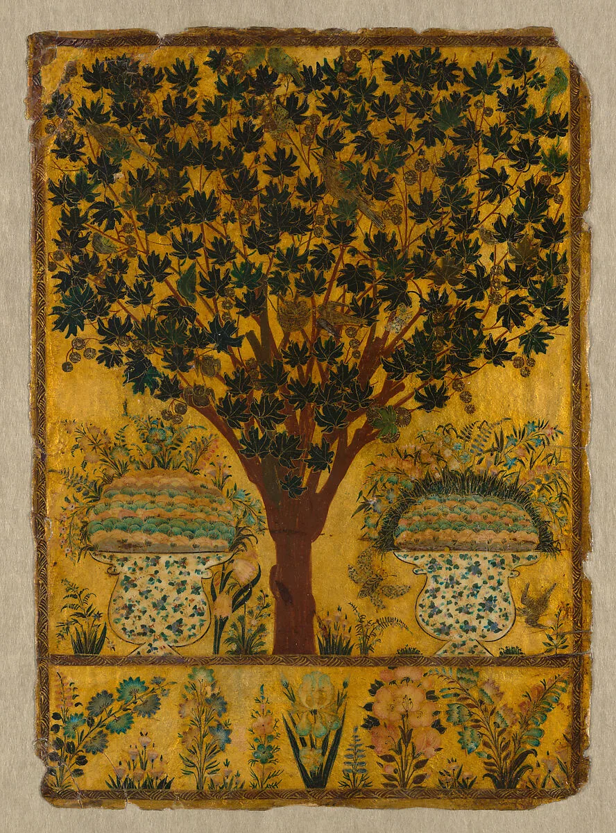 Book Cover with Tree, Birds, and Insects — Unknown
