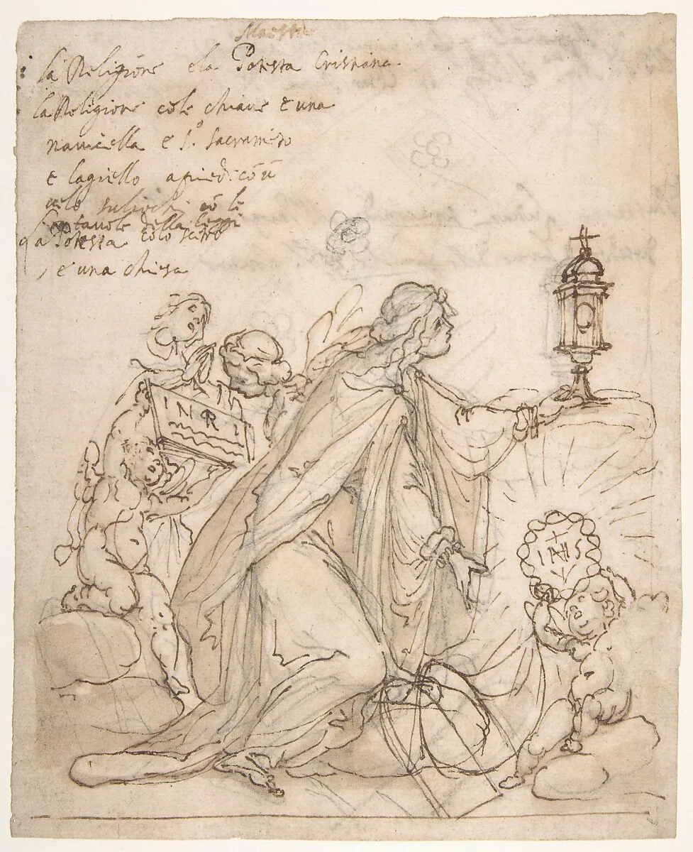 Religion Kneeling before a Monstrance, Attended by Putti — Cigoli (Ludovico Cardi)