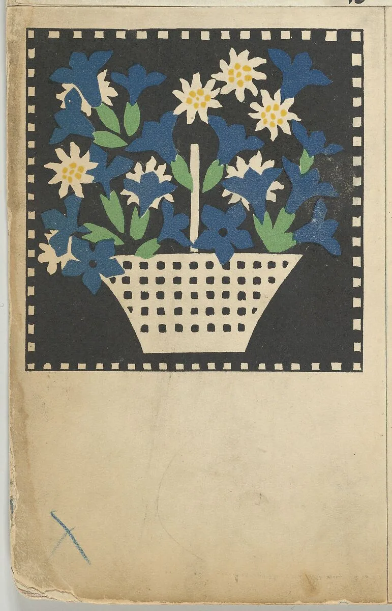 Basket of Flowers — Wiener Werkstätte|Leopoldine Kolbe