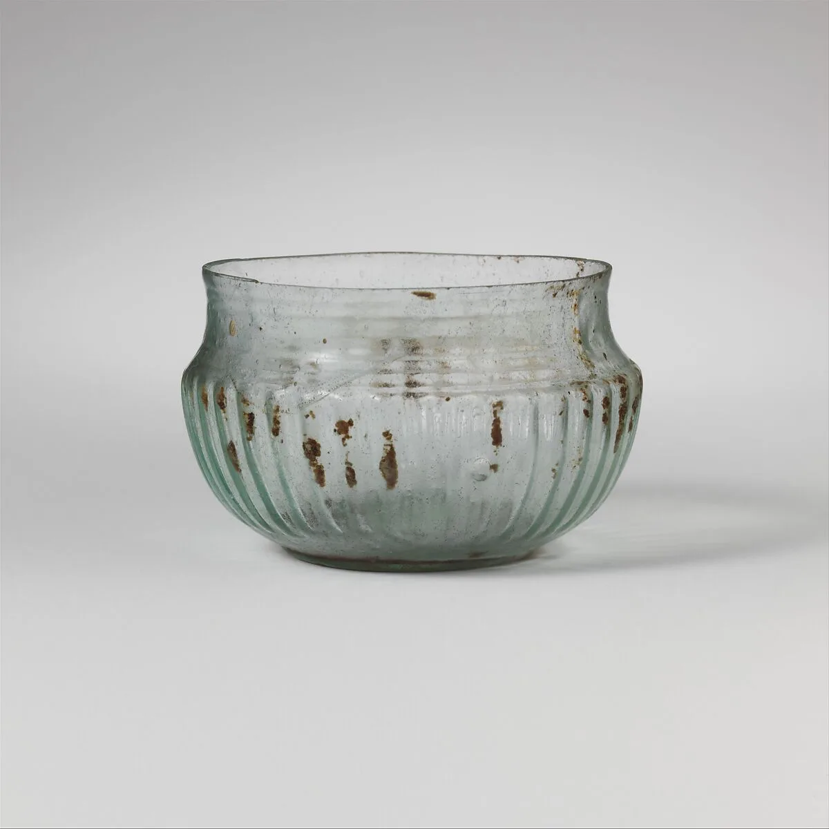 Glass ribbed bowl — Unknown