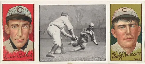 "McConnell Caught," with Thomas J. Needham and Louis Richie, from the series Hassan Triple Folders (T202) — Hassan Cigarettes