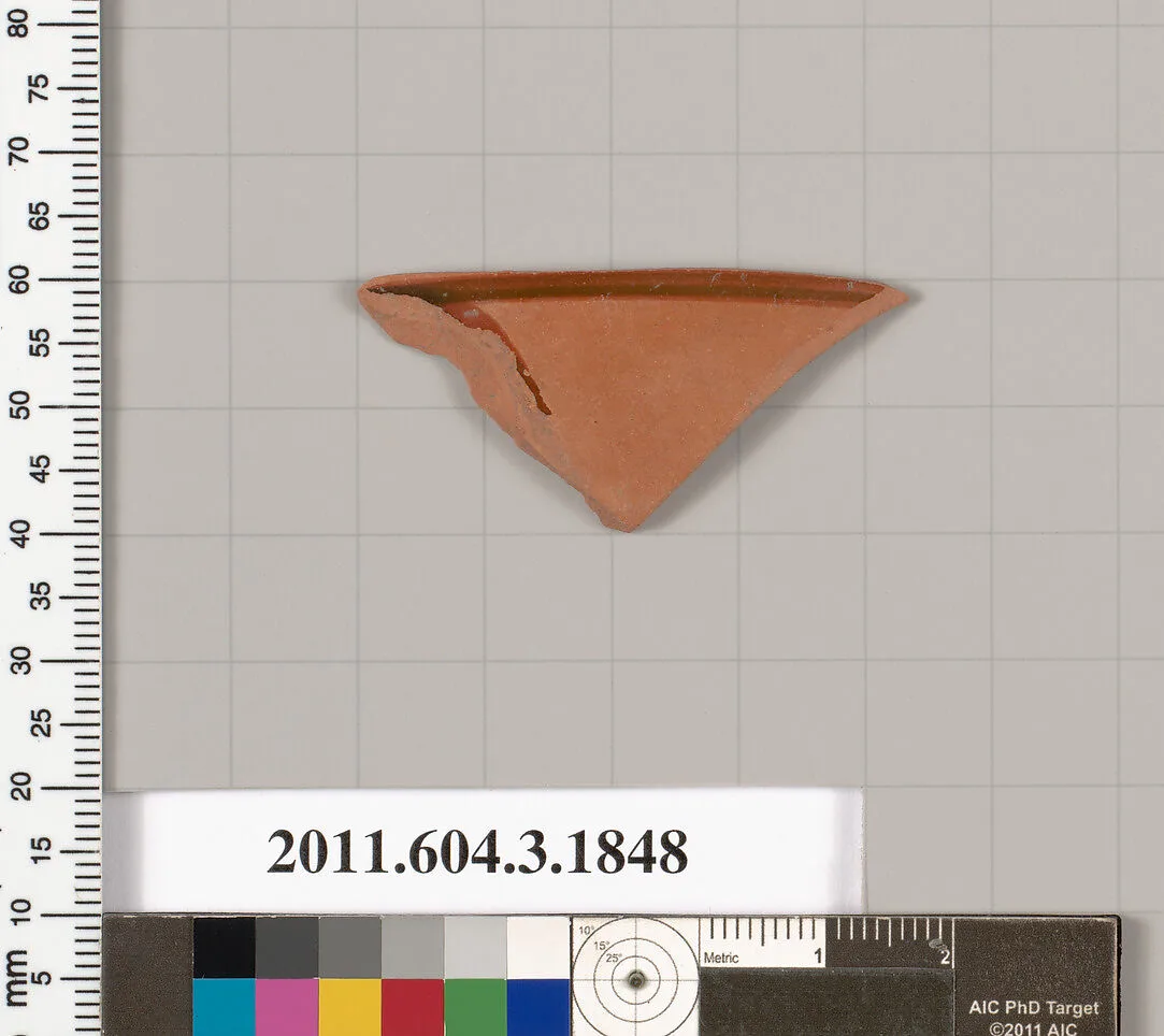 Terracotta fragment of a kylix: Lip cup (drinking cup) — Unknown