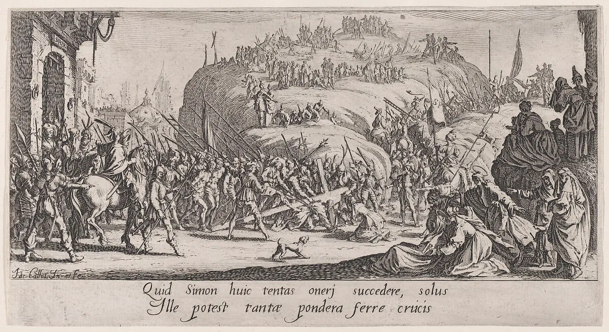 Le Portement de Croix (Christ Carrying the Cross), from "La Grande Passion" (The Large Passion) — Jacques Callot