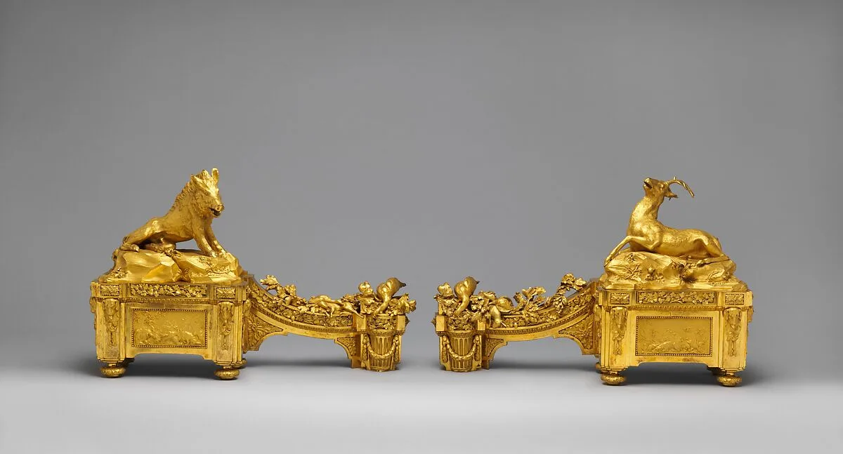 Pair of firedogs (chenets) — Quentin-Claude Pitoin