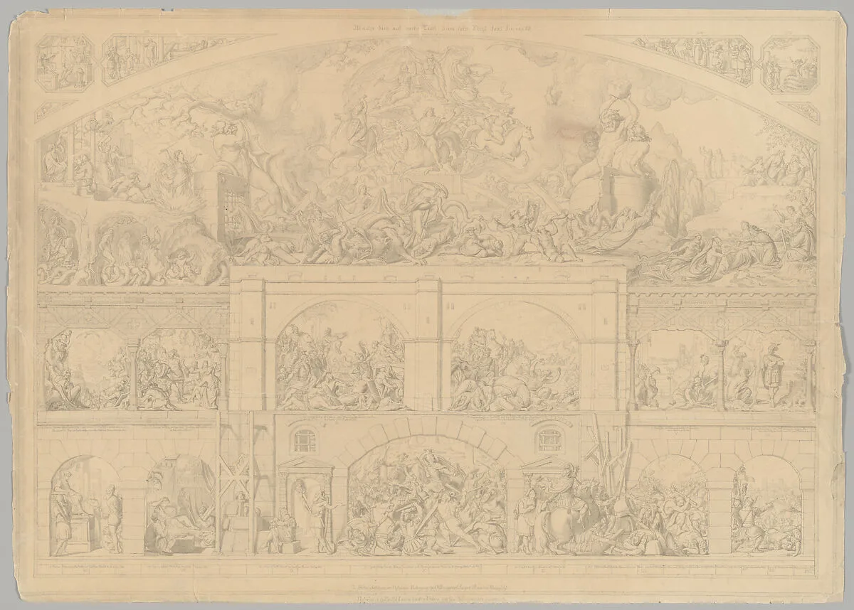Preparatory Drawing for a Print Series on the History of Germany (Die Geschichte des deutschen Volkes in fünfzehn Bildern) — Carl Heinrich Hermann