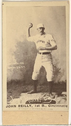 John Good "Long John" Reilly, 1st Base, Cincinnati, from the Old Judge series (N172) for Old Judge Cigarettes