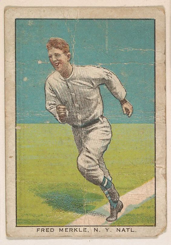 Fred Merkle, New York, National League, from the BB Players series (D304), issued by the General Baking Company and Brunners Bread — Brunners Bread|General Baking Company