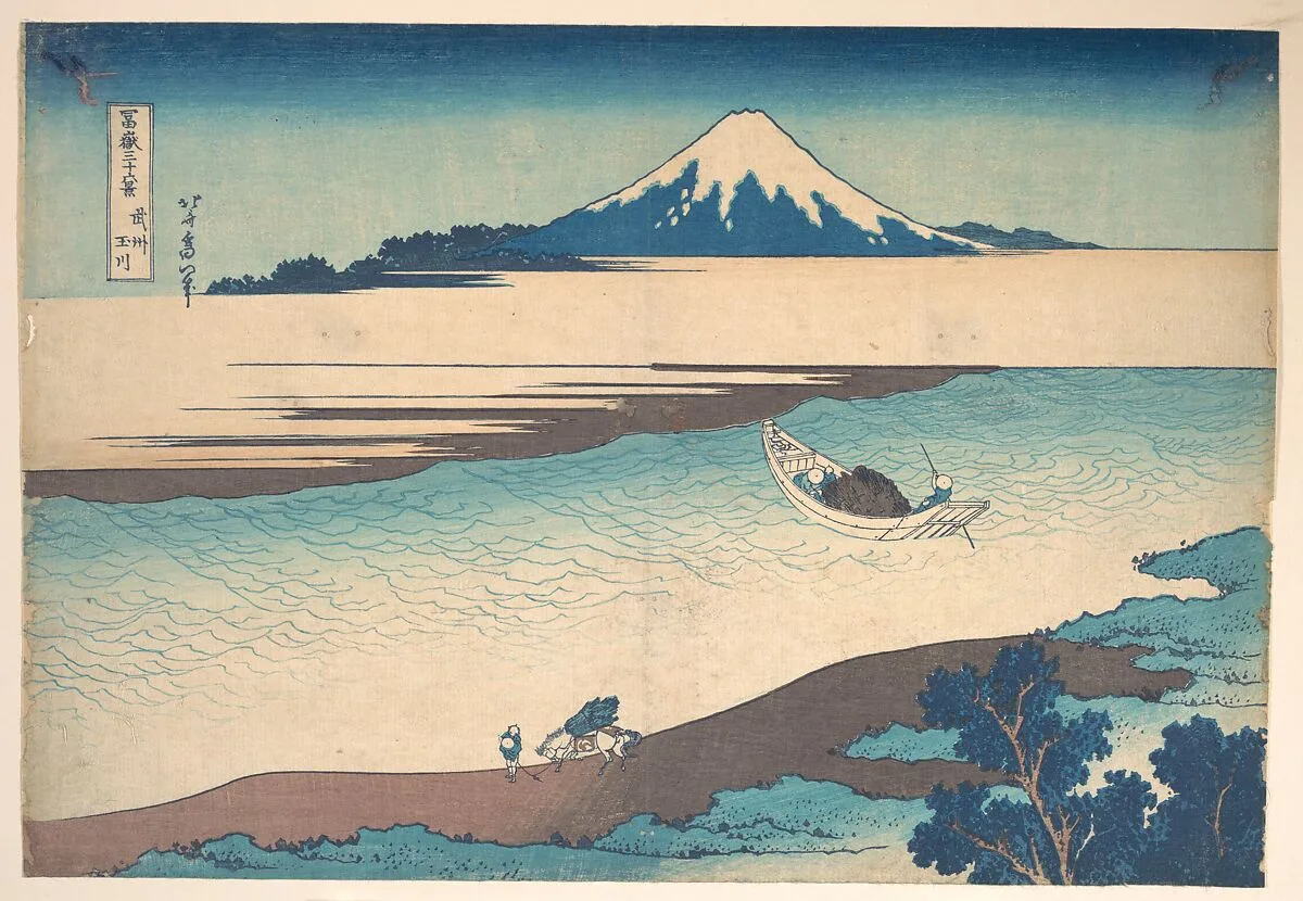 冨嶽三十六景 武州玉川|Fuji—The Tama River, Musashi Province, from the series Thirty-six Views of Mount Fuji (Fugaku sanjūrokkei) — Katsushika Hokusai
