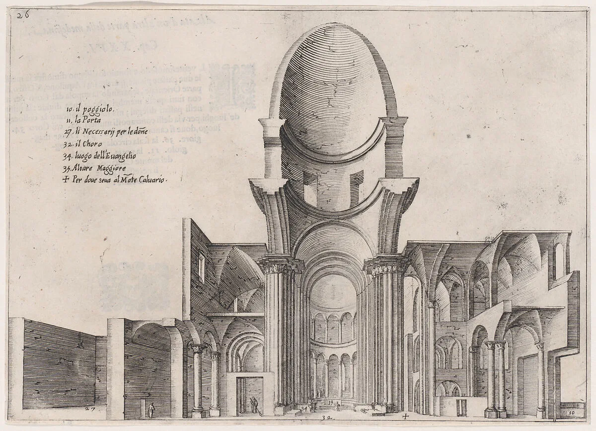 22nd Plate, from Trattato delle Piante & Immagini de Sacri Edifizi di Terra Santa (Treatise of the Plans & Images of the Sacred Buildings of the Holy Land) — Jacques Callot|Bernardino Amico|Pietro Cecconcelli
