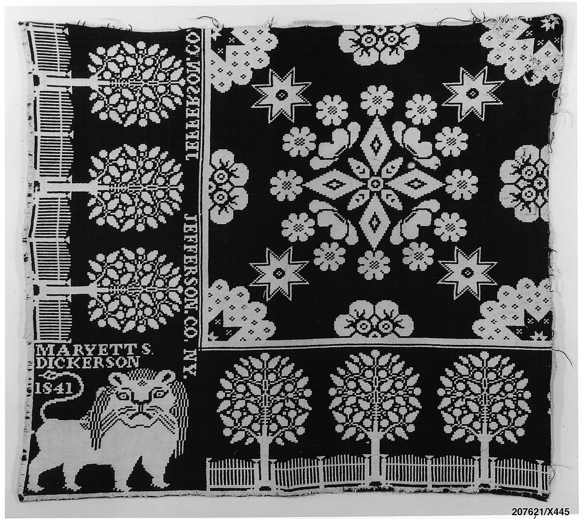 Woven coverlet fragment — Harry Tyler