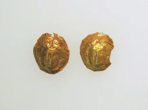 Bead ornaments, 2 female masks