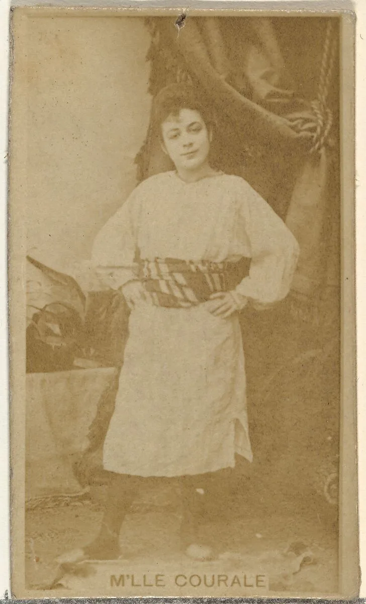 M'lle Couralet, from the Actors and Actresses series (N145-8) issued by Duke Sons & Co. to promote Duke Cigarettes — W. Duke, Sons & Co.|American Tobacco Company