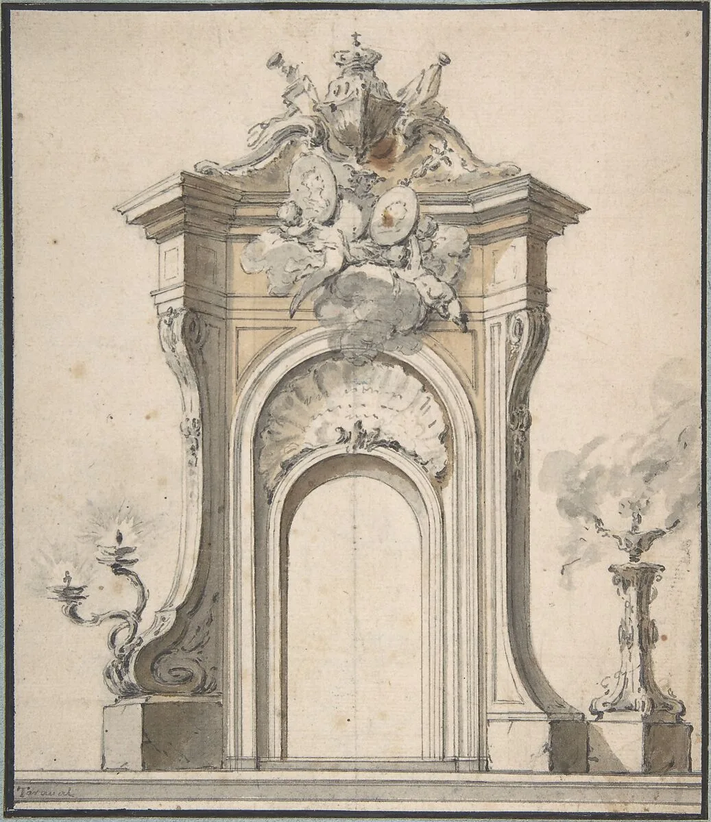 Design for Festival Architecture for an Entry into Paris for the King of Sweden, Frederick I of Hesse — Guillaume Thomas Raphaël Taraval