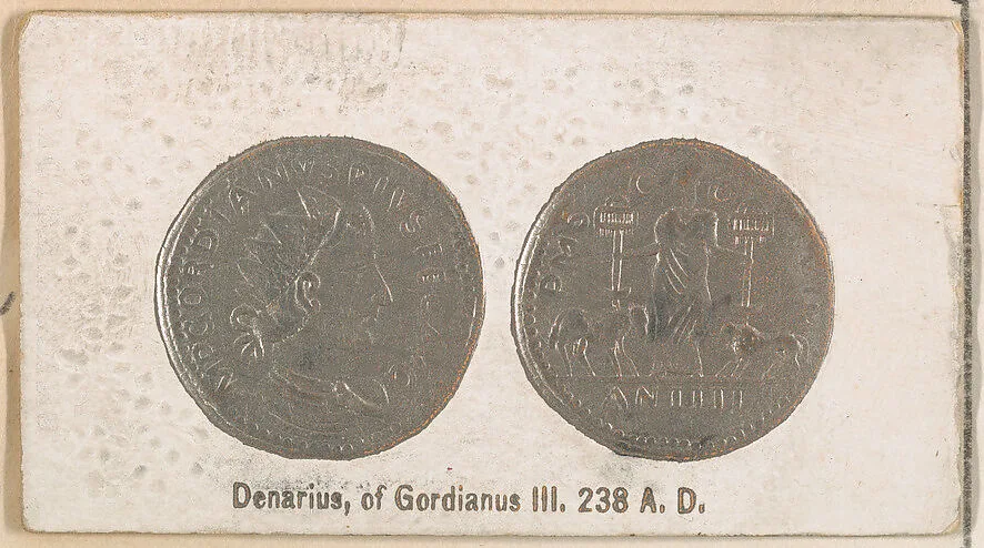 Denarius of Cordianus III, 238 A.D., from the Ancient Coins series (N180) issued by Wm. S. Kimball & Co. — William S. Kimball & Company