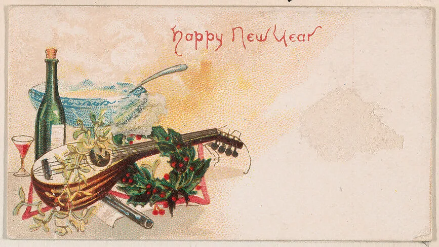 Happy New Year, from the New Years 1890 series (N227) issued by Kinney Bros. — Kinney Brothers Tobacco Company