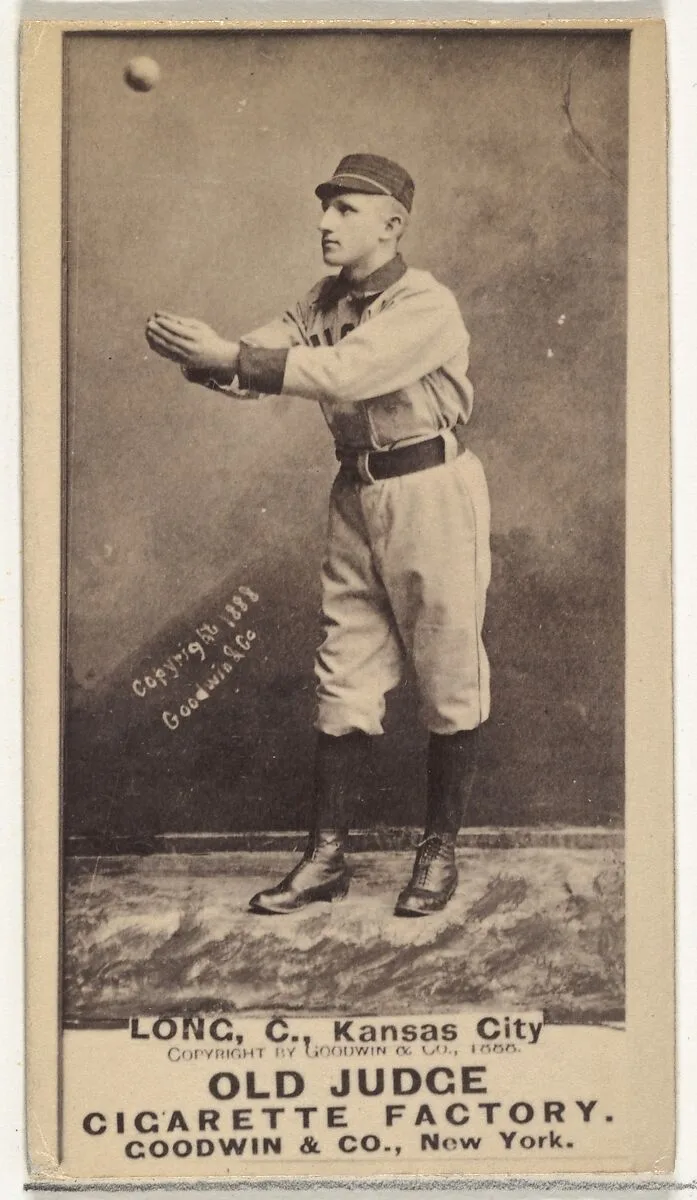 Herman C. Long, Catcher, Kansas City Cowboys, from the Old Judge series (N172) for Old Judge Cigarettes — Goodwin & Company
