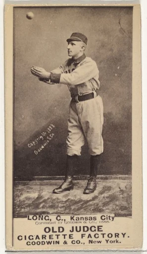Herman C. Long, Catcher, Kansas City Cowboys, from the Old Judge series (N172) for Old Judge Cigarettes