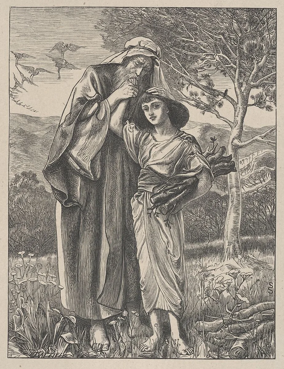 Abraham and Isaac, from "Dalziels' Bible Gallery" — Camden Press|Scribner and Welford|Dalziel Brothers|Simeon Solomon