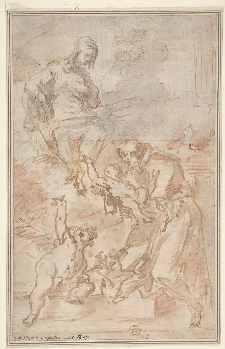 The Virgin Entrusting the Christ Child to Saint Francis of Assisi — Gaspare Diziani