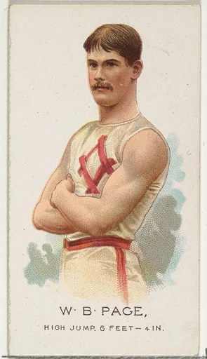 W.B. Page, High Jump, from World's Champions, Series 2 (N29) for Allen & Ginter Cigarettes