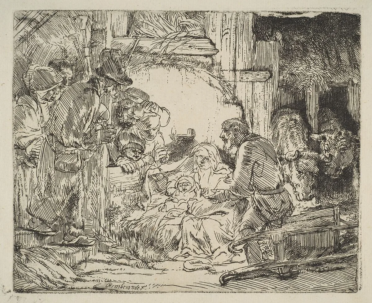 The Adoration of the Shepherds, with the lamp — Rembrandt (Rembrandt van Rijn)
