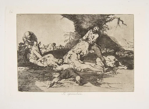 Plate 16 from "The Disasters of War" (Los Desastres de la Guerra): 'They make use of them' (Se aprovechan)