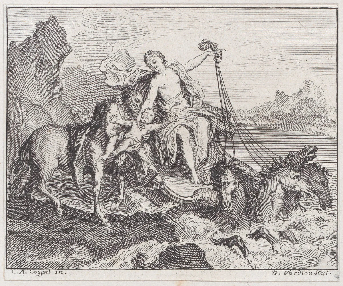 Book 3, Fable 1: Achille and Chiron — Lamotte-Houdar|Charles Antoine Coypel|Nicolas Henry Tardieu|Jean de La Fontaine