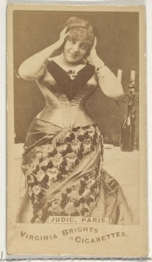 Judic, Paris, from the Actors and Actresses series (N45, Type 1) for Virginia Brights Cigarettes