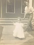 [Walker Evans Jr. and Jane Beach Evans Before Porch]