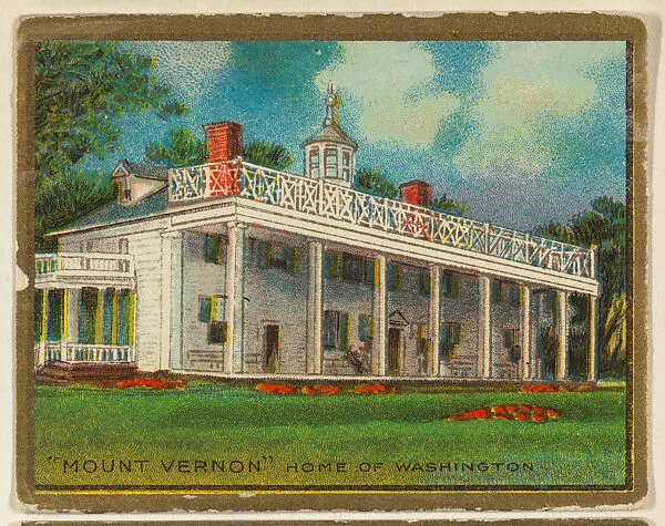 Mount Vernon, from the "Historic Homes" series (T69), issued with Helmar Cigarettes by S. Anargyros Tobacco Company — S. Anargyros Tobacco Company