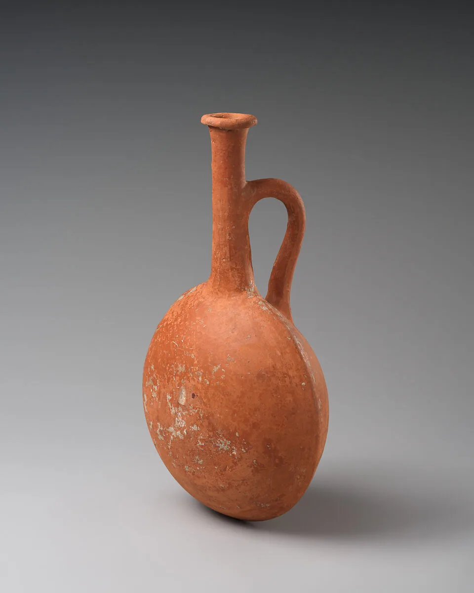 Terracotta lentoid flask — Unknown