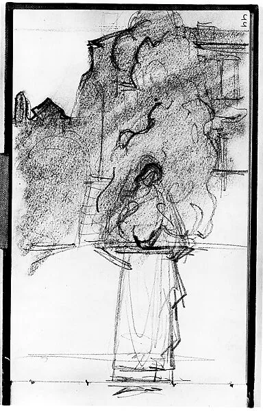 Figure in Architectural Setting (from Sketchbook of Javanese Dancers) — John Singer Sargent