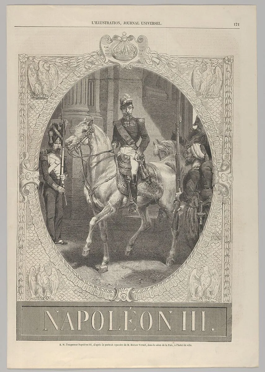 Napoléon III, from "L'Illustration" — Charles-Louis-Napoleon Bonaparte|Horace Vernet|Anonymous, French, 19th century