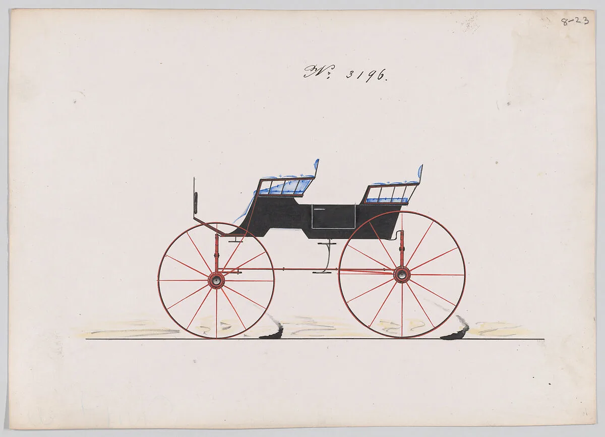 Design for 4 seat Phaeton, no top, no. 3196 — Brewster & Co.