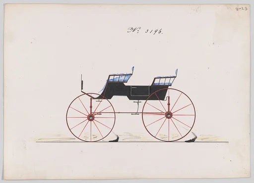 Design for 4 seat Phaeton, no top, no. 3196