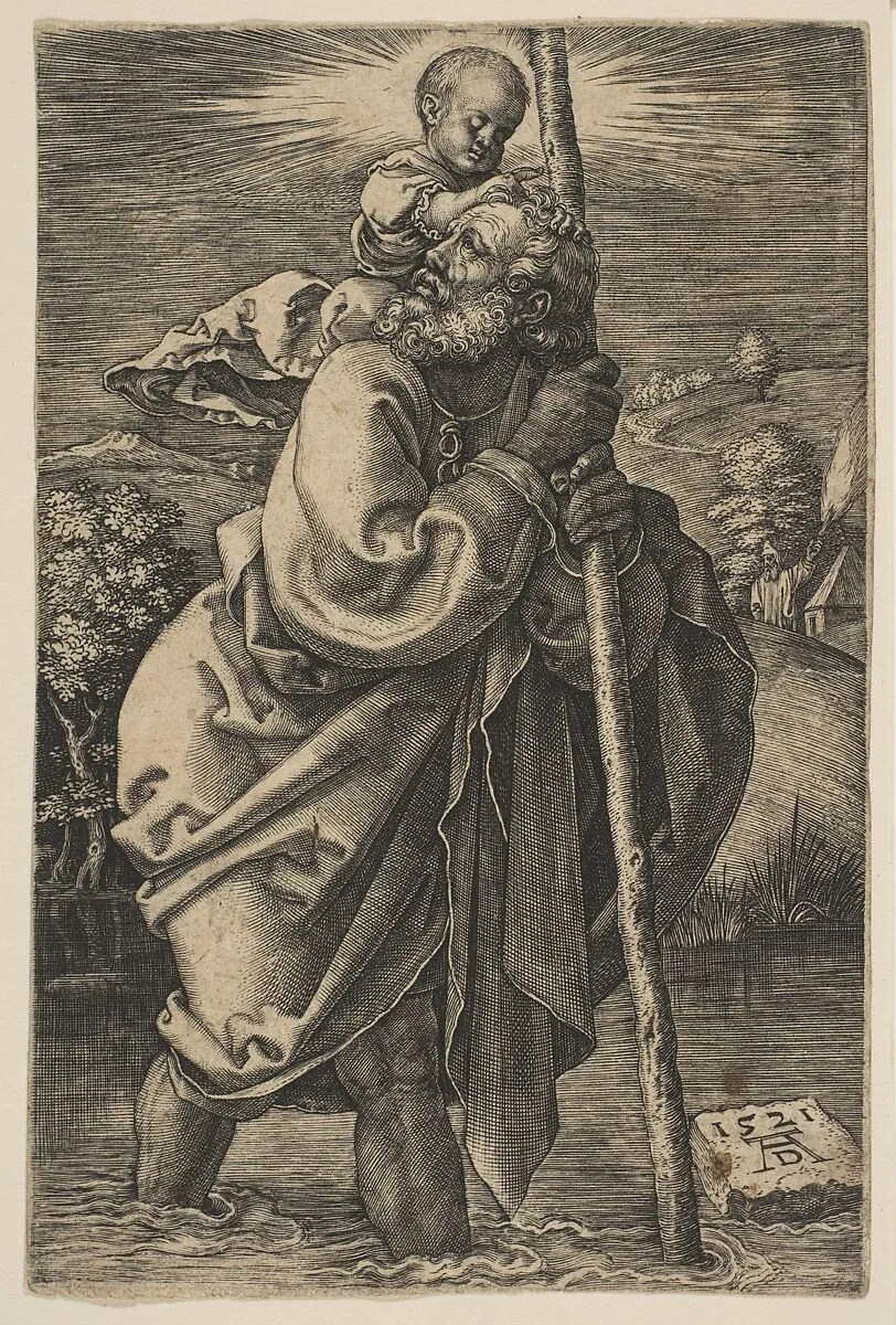 Saint Christopher Facing Left (copy) — Albrecht Dürer