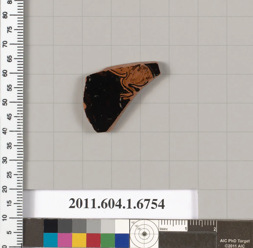 Terracotta fragment of a kylix (drinking cup) — Brygos Painter
