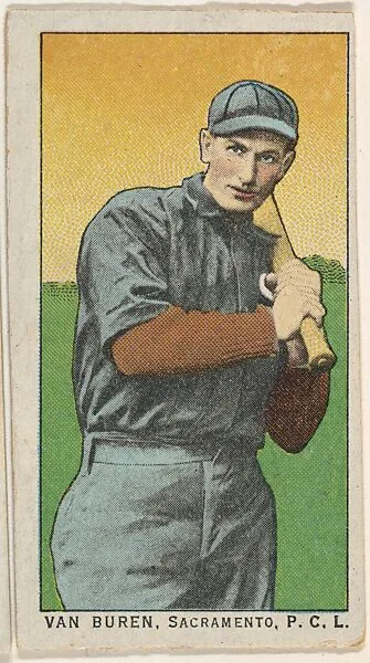 Van Buren, Sacramento, Pacific Coast League, from the "Obak Baseball Players" set (T212), issued by the American Tobacco Company to promote Obak Mouthpiece Cigarettes — American Tobacco Company