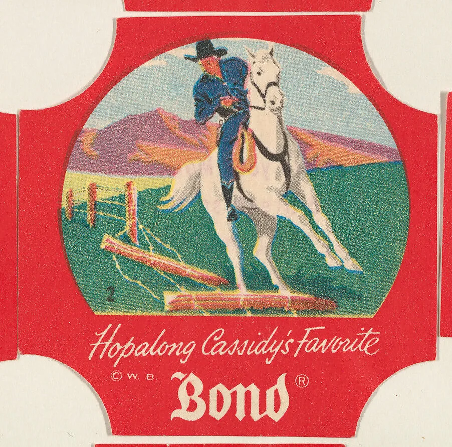 No. 2, from the Hopalong Cassidy bread labels series (D290-8) issued by Bond Bread — Warner Bros|Bond Bread