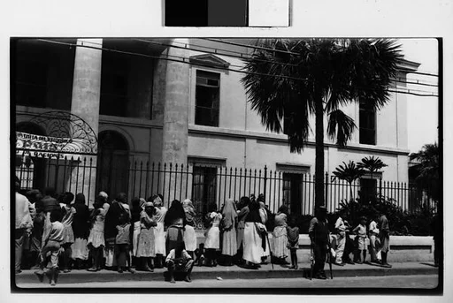 [People Waiting for Food Rations, Vedado District, Havana]