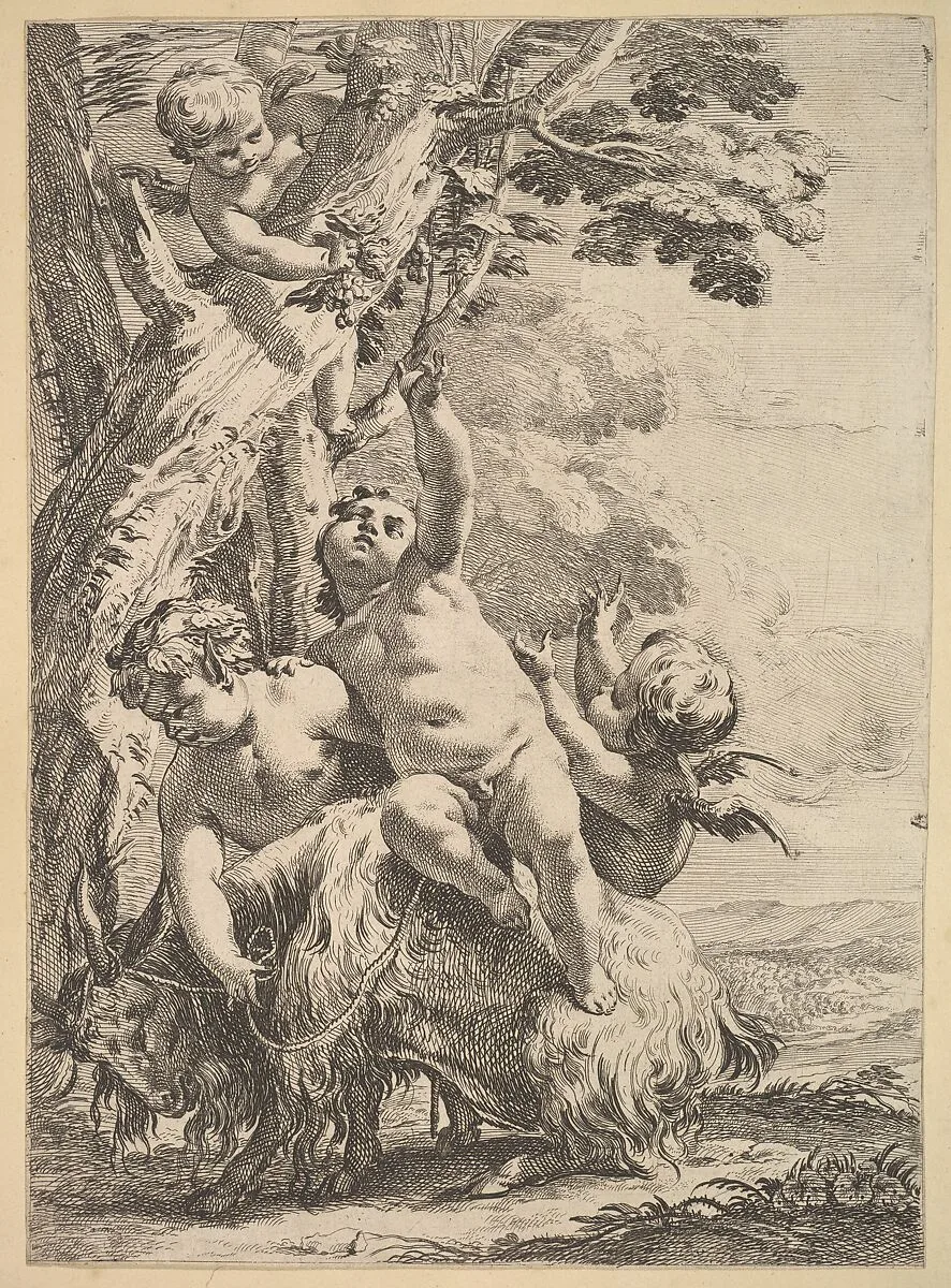 Drunken Bacchantes and Putti — Anonymous|François Boucher