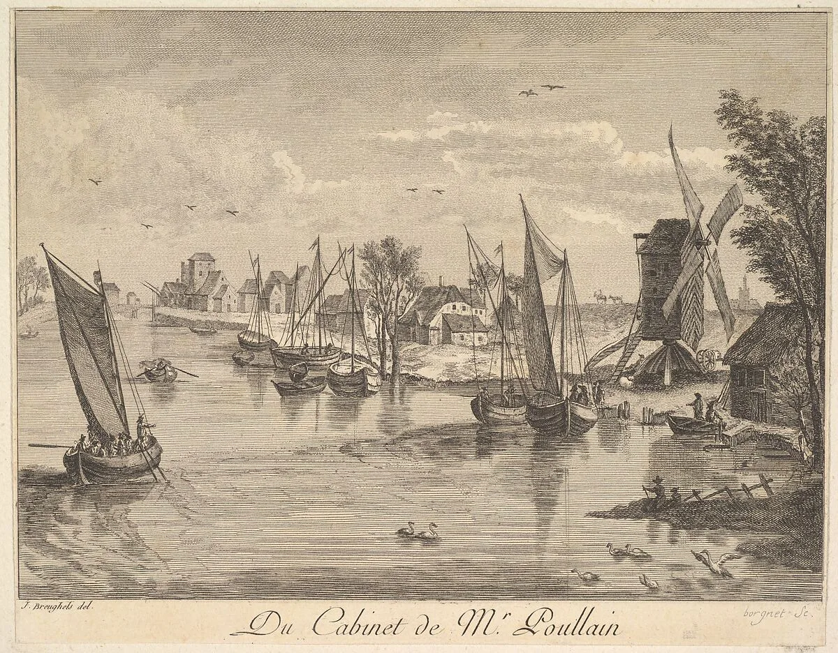 River Landscape after the painting in the cabinet of Mr. Poullain — J. F. Borgnet|Jan Brueghel the Elder