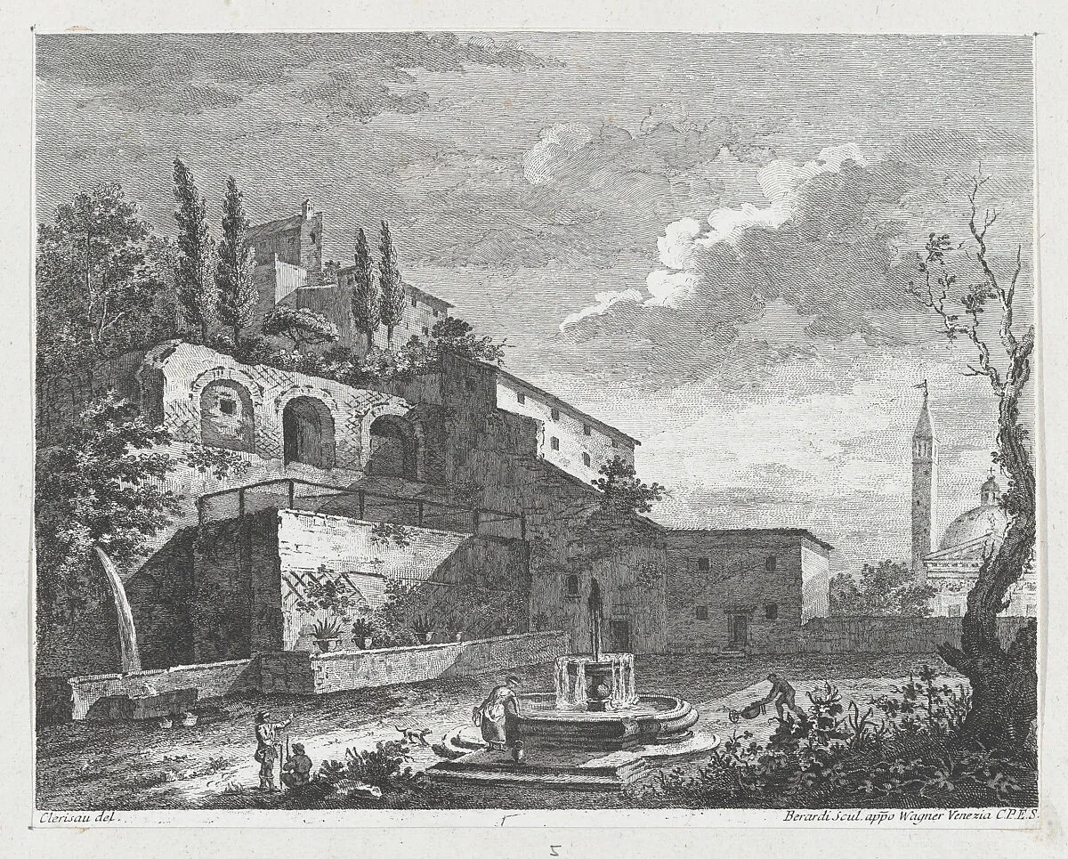 Landscape with Ruins and Fountain — Joseph Wagner|Fabio Berardi|Charles Louis Clérisseau