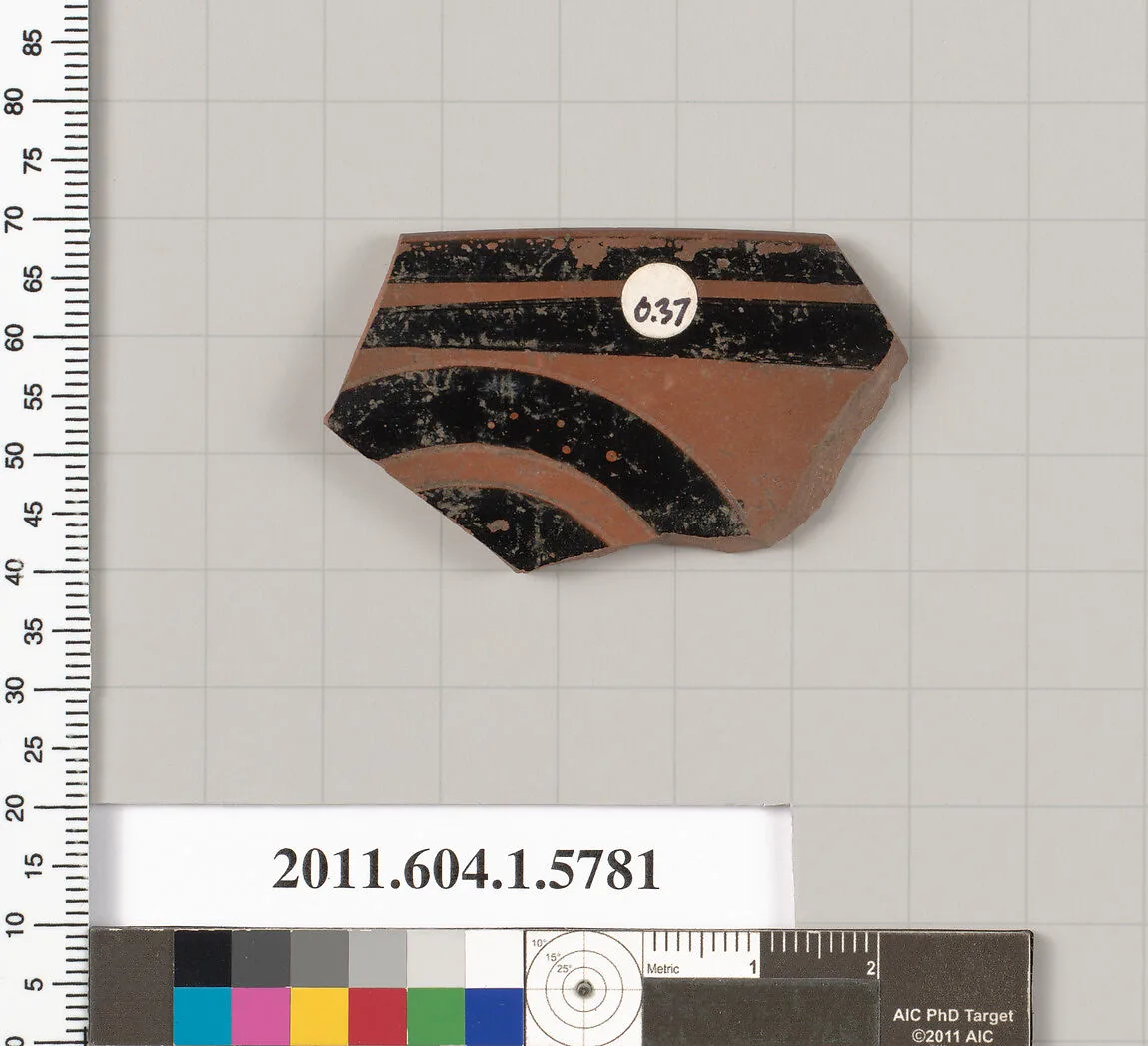 Terracotta rim fragment of a kylix: eye-cup (drinking cup) — Unknown