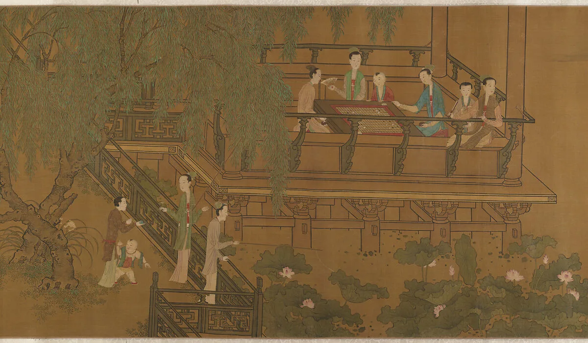 明 佚名 舊傳周昉 閑庭仕女圖 卷|Women and children in a garden — Unidentified artist