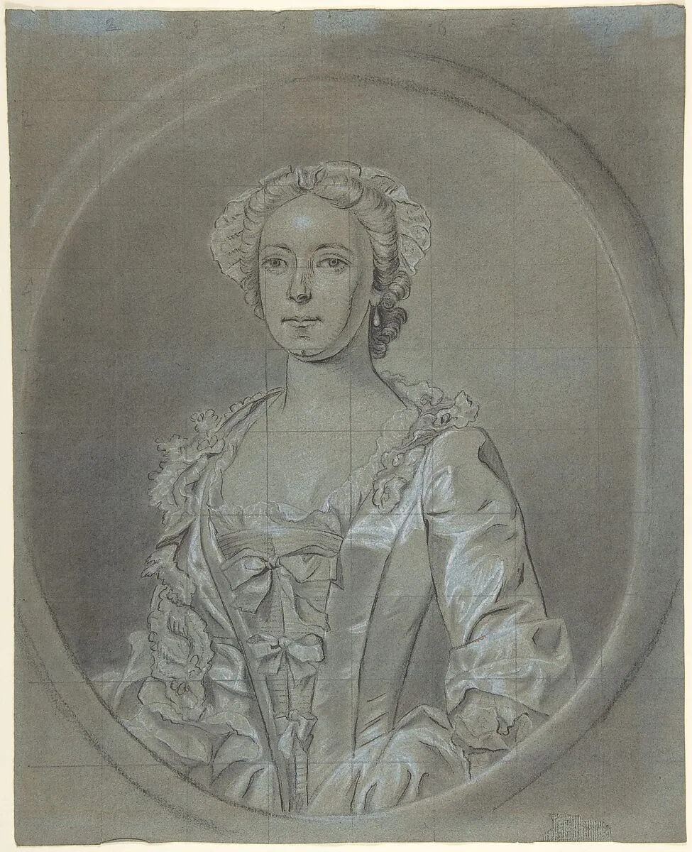 Half-Length Portrait Study of a Woman Wearing a Cap and Pearl Earrings — Joseph van Aken