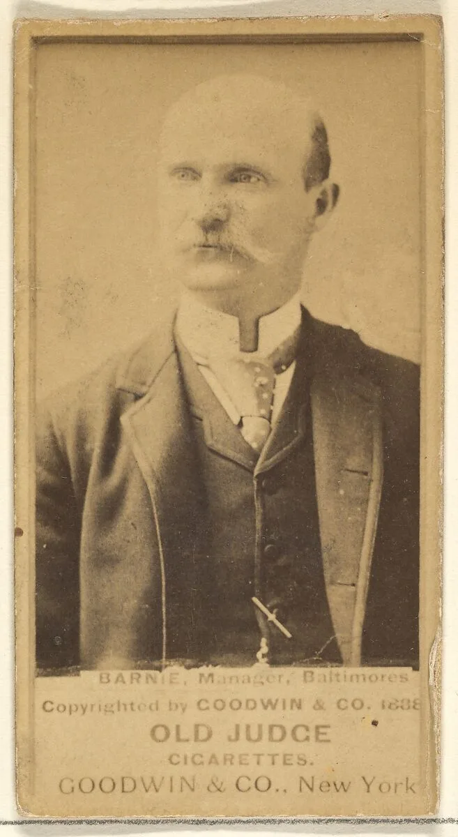 Barnie, Manager, Baltimore Orioles, from the Old Judge series (N172) for Old Judge Cigarettes — Goodwin & Company